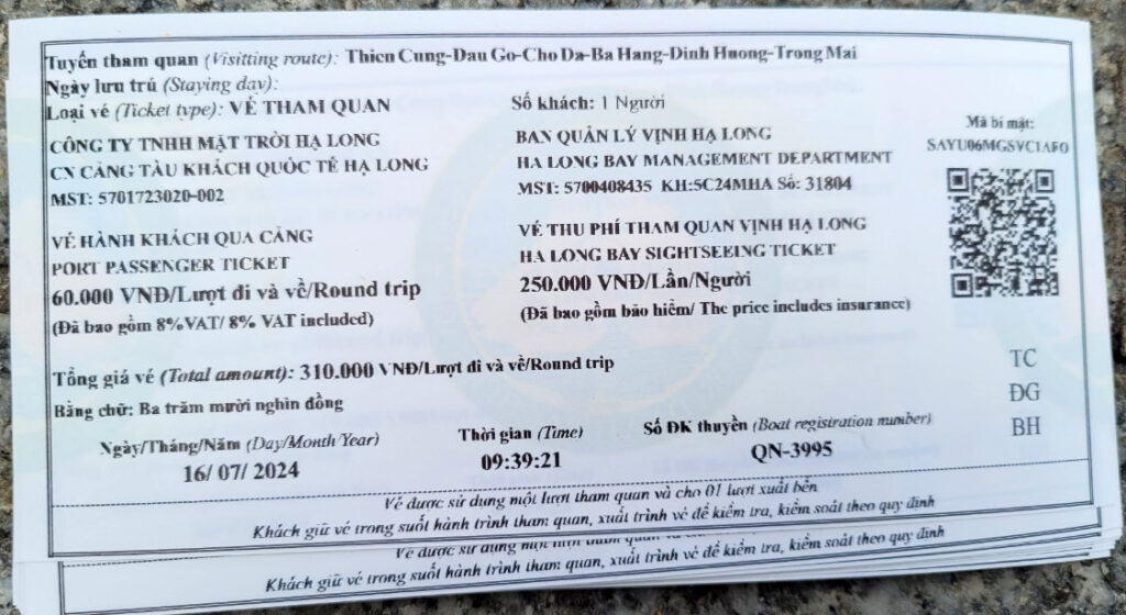 vé tham quan vịnh Hạ Long